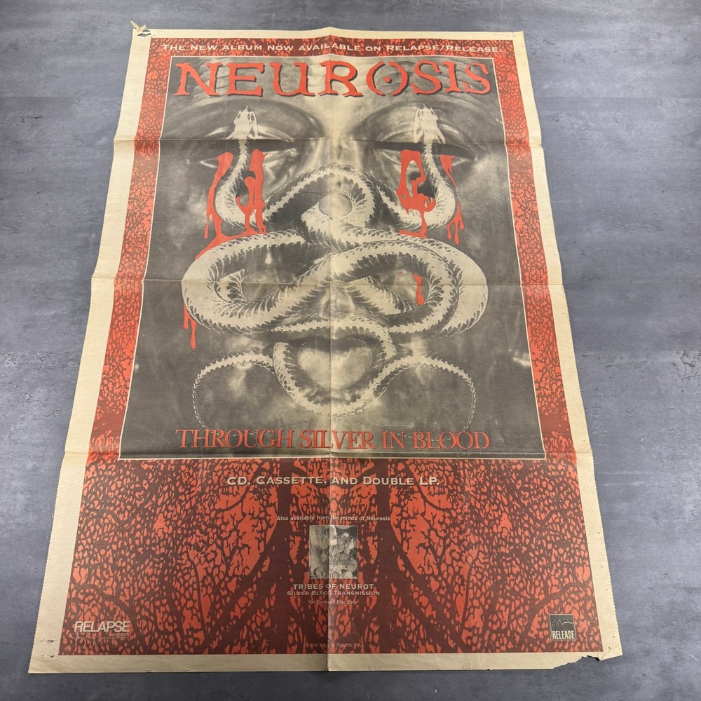 Neurosis Through Silver in Blood 1996 Relapse Records Promo Poster Newsprint